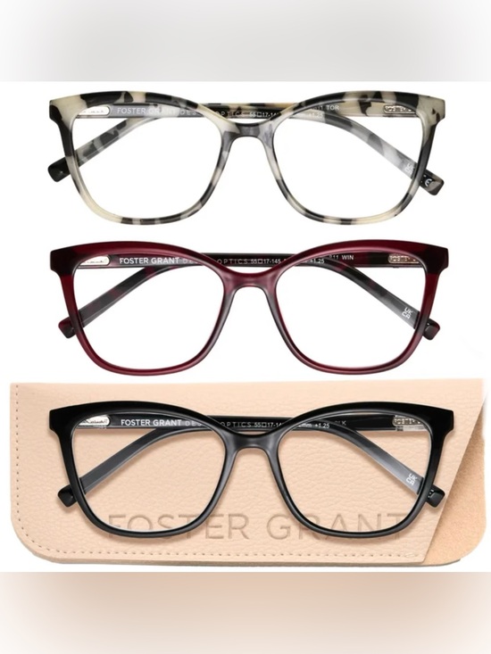 Foster Grant Accessories - Foster Grant 811 Cateye Reading Glasses 3 Pack +3.00 Lens Strength NEW Open Box
